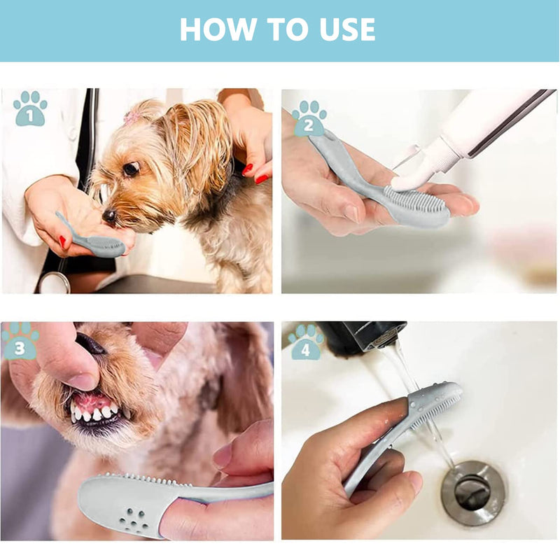 Pack of 4 finger cots toothbrush dog, pet finger toothbrush, silicone cat toothbrush, dog toothbrush silicone, cat toothbrush finger cot, dog toothbrush, for dogs, cats, pet dental care - PawsPlanet Australia