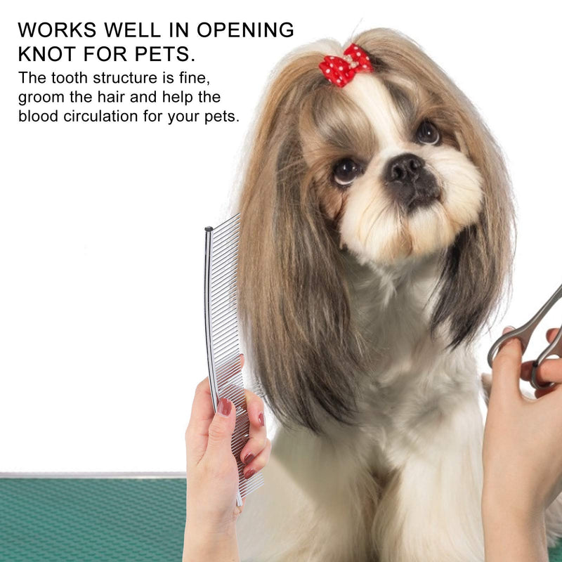 Dog Combs, Curved Stainless Steel Comb for Dogs, Pet Grooming Opening Knot Comb, Hair Removal Brush, Dog Grooming Tools for Long and Short Hair Dogs, Cats(A) A - PawsPlanet Australia