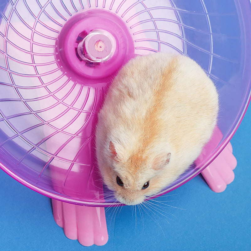 Flying Saucer Hamster Wheel With Silent Spinner 18cm for Cage Dwarf Hamster Small Rat (pink) - PawsPlanet Australia