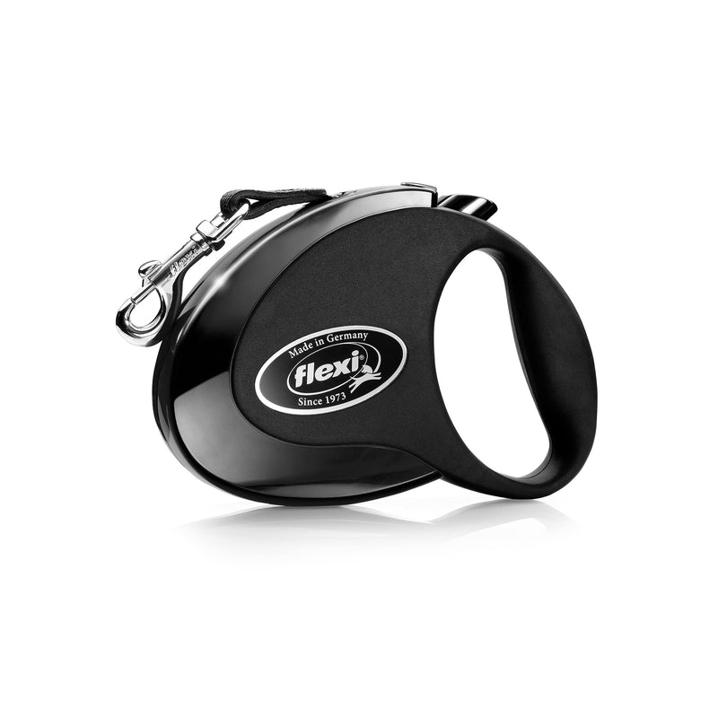 Flexi Style Tape Black Small 3m Retractable Dog Leash/Lead for dogs up to 12kgs/26lbs - PawsPlanet Australia