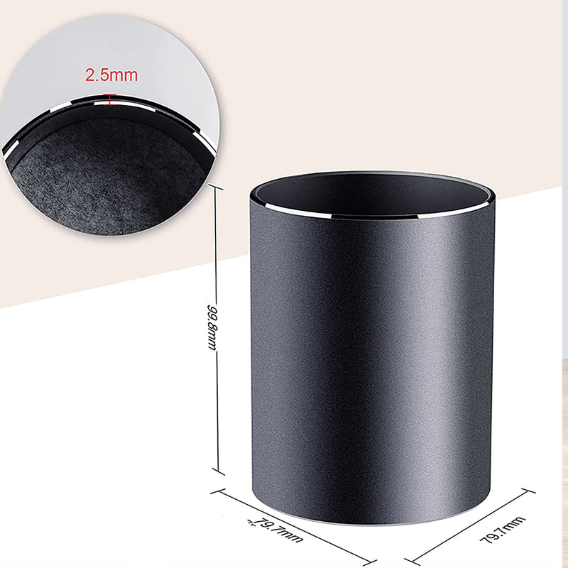 Metal Round Pen Holder Desk, Pen Holder, Metal Round Pen Box Fountain Pen Brush Holder Organizer Storage Box for Office, School, and Household, 8x10 cm, Black - PawsPlanet Australia