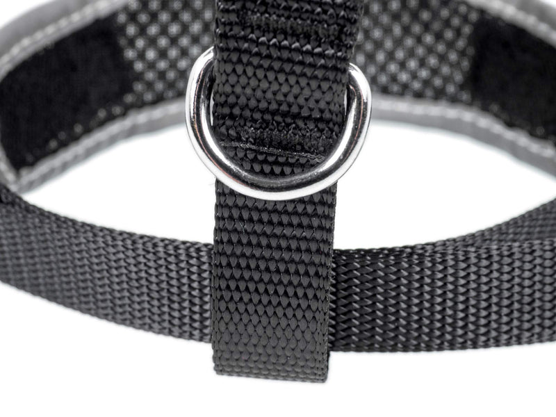 Petface comfort dog harness, reflective, MEDIUM, black M - PawsPlanet Australia