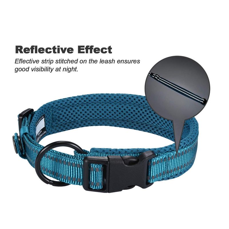 Kaka mall Pet Safety Collar Padded Mesh Soft 3M Reflective Adjustable Breathable for Puppy Extra Small Dogs Cats (XS, Blue) XS: Length 30-35 CM/11.8-13.8 Inch - PawsPlanet Australia