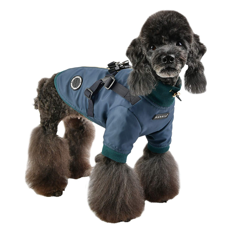 Puppia Dominic Teal S Waterproof Winter Windbreaker Jacket for Dog - 950 g - PawsPlanet Australia