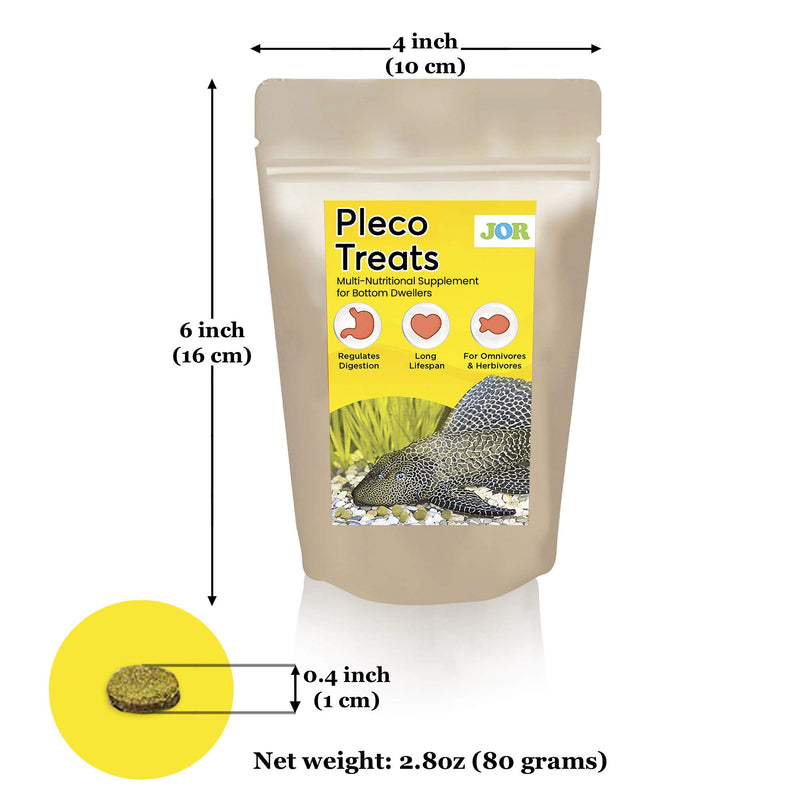 JOR Pleco Treats, Disc-shaped Supplement for Bottom Feeders, Strengthens Overall Development, Supports Better Digestion, Snail Food for Shell Development and Repair, 2.8 oz. per Pack - PawsPlanet Australia