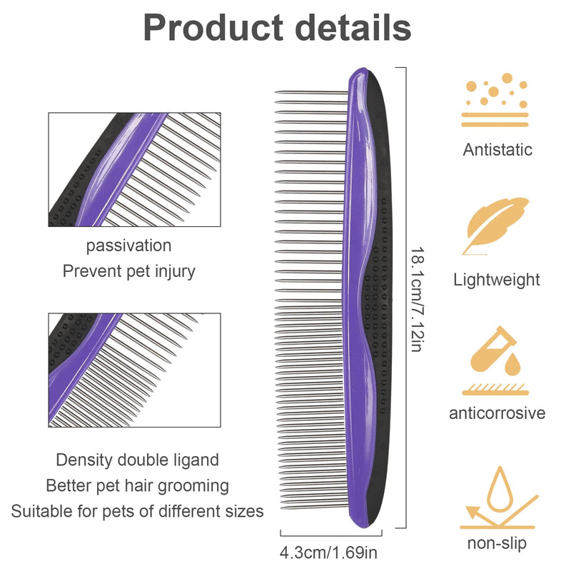 Stainless Steel Pet Comb Pet Grooming Comb Cat Grooming Tool Rounded Teeth Dog Comb Shedding Comb Cat Dog Comb Clean Lice, Tangles, Knots, Crust, Dirt - PawsPlanet Australia