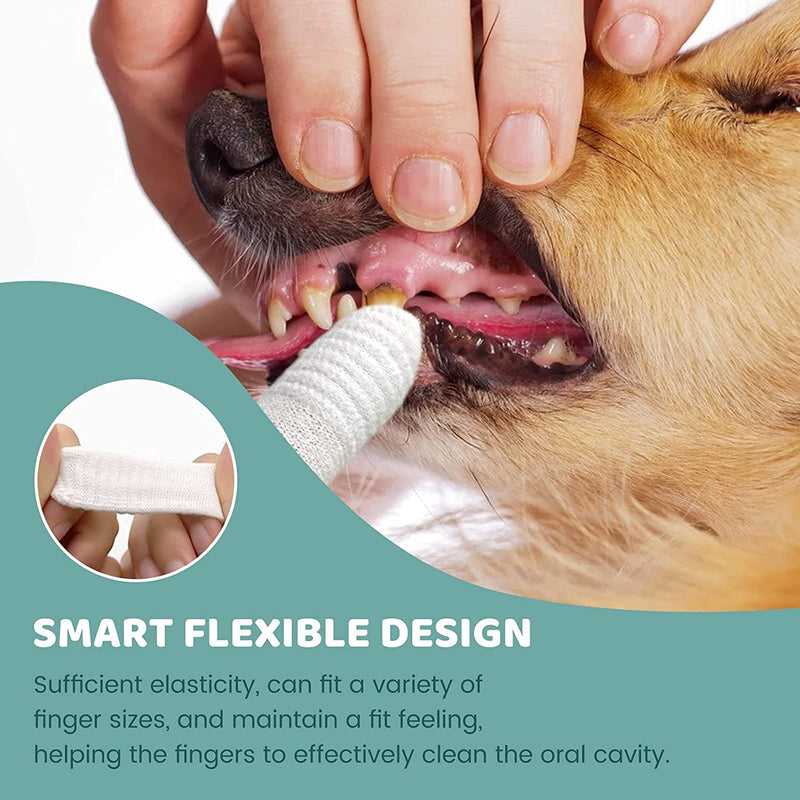 Dog toothbrush finger cot reusable, pet finger toothbrush, finger cots dog dental care, anti-plaque finger dog, efficient and clean pet toothbrush made of knitted fabric (20 pieces) 20 pieces - PawsPlanet Australia