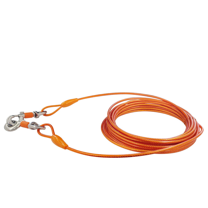 EzyReach Cable Leash for Dogs, Pet Tie Out Cables Leashes Yard Leash for Large Dogs up to 68 kg (150 lbs), 9 m (30 ft) Orange 30 ft (150 lbs) - PawsPlanet Australia