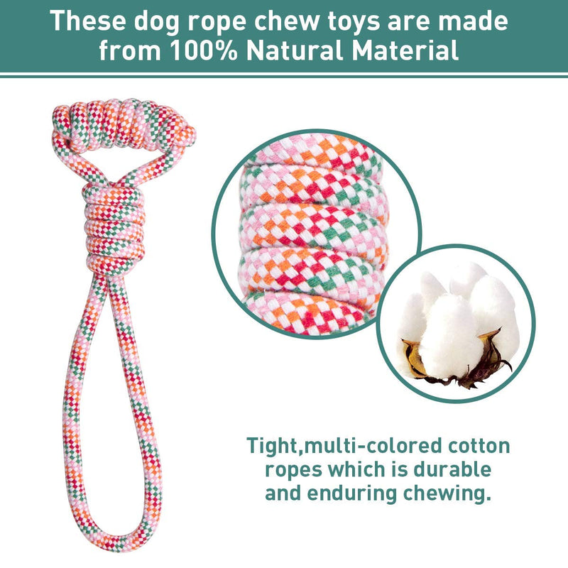 Dog Rope Toys & Plush Squeaky Dog Puppy Toy Set, Durable Dog Teething Toys Natural Cotton Ropes Chew Toy for Aggressive Chewers Non-Toxic Safe Interactive Toy for Small Medium Large Dogs Pink Horse - PawsPlanet Australia