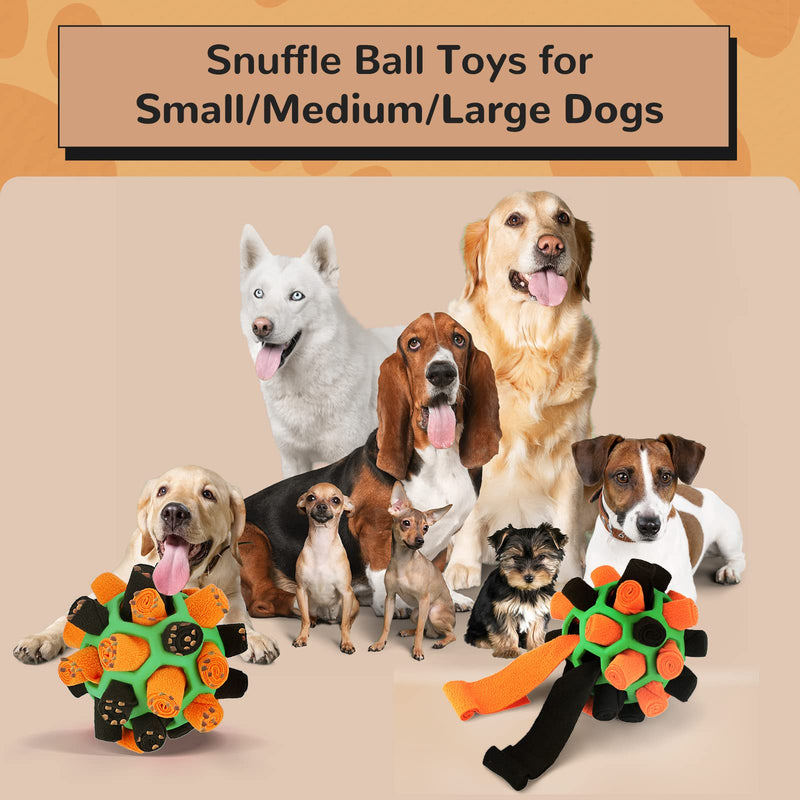 Larimuer Snuffle Ball for Dogs, Sniffing Carpet Snuffle Toy Interactive Dog Toy Portable Pet Snuffle Ball Toy for Small Medium Dogs Pet (Orange and Black) Red and Green - PawsPlanet Australia