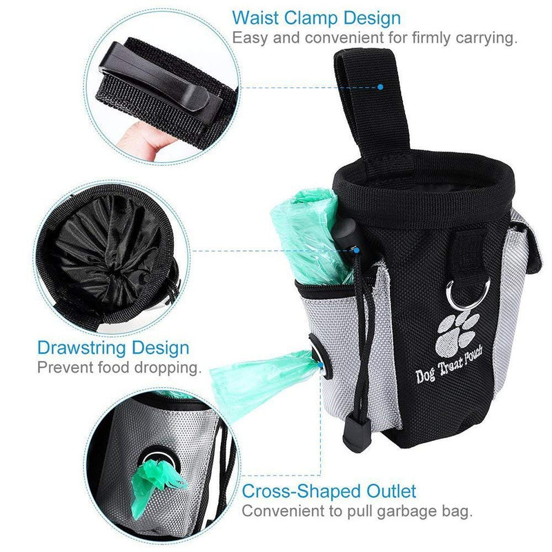 [Australia] - eBasics Puppy Dog Treat Pouch for Training Dog Reward Pouch Snack Bag Bait Bag Dog Treat Carrier Holder Waist Clip Drawstring Closure, Fit Small Medium Hands, No Strap 1-1/2 Cups - Fit Small Medium Hands, No Strap 