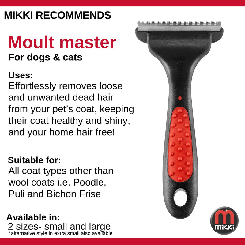 Mikki Dog, Cat, Puppy Grooming Shedding Tool Moult Master Brush Blade for Small, Medium Pets - PawsPlanet Australia