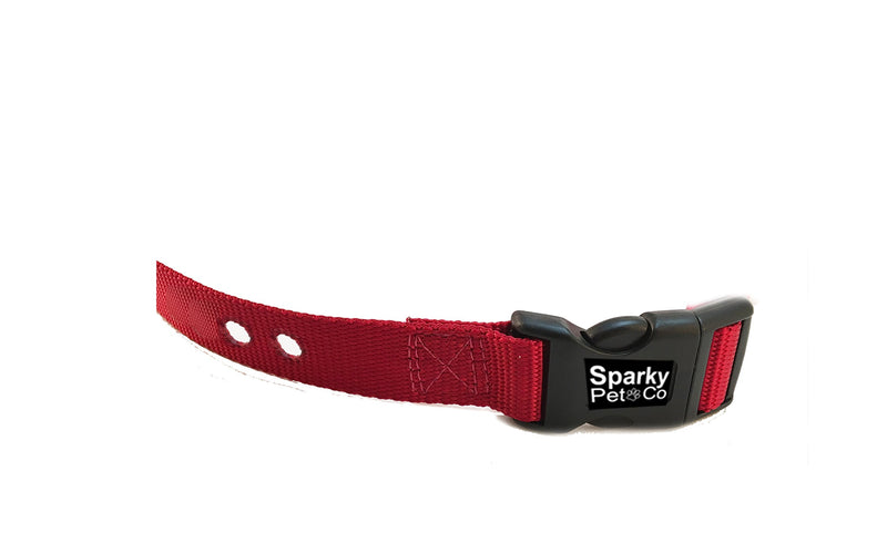 [Australia] - Sparky Pet Co - Replacement 3/4" Nylon Collar with 2 Holes - Spaced at 1.25" Apart - 14 Colors Red 