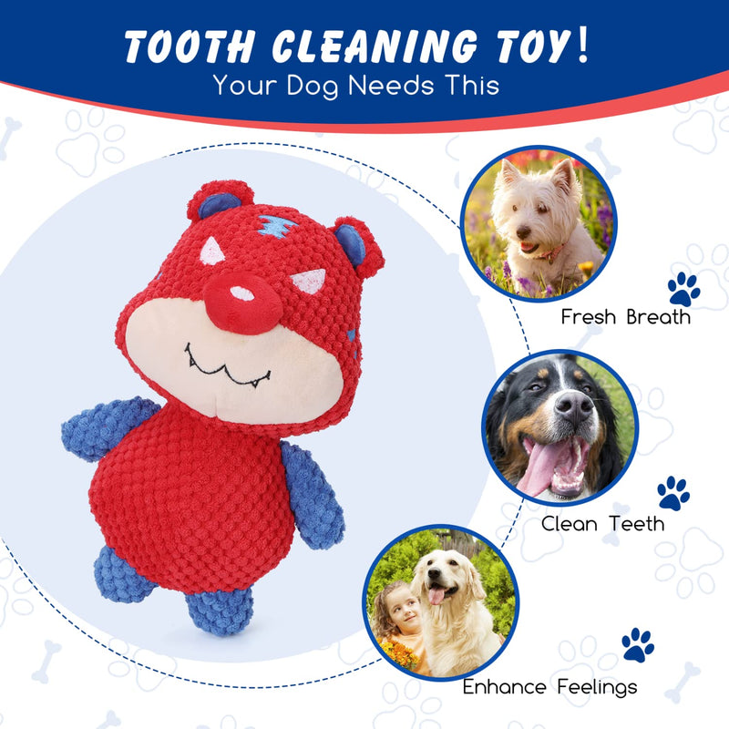 Nobleza Dog Toy, Plush Dog Toy, Squeaky Dog Toys with Crinkled Paper, Cute Tug of War Dog Chew Toy for Puppies, Small, Medium, Large Dogs (Tiger) - PawsPlanet Australia