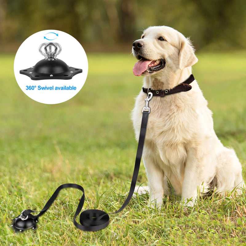 Dog Tie Out Stake and Leash, 360° Swivel Dog Chains for Outdoor, with 20ft Dog Leash ,Tie Out Stake Tether Can Hold A Dog UP to 150LBS, Suitable for Outdoor Camping, Black - PawsPlanet Australia