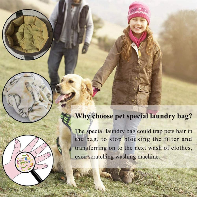 L7HWDP Pet Laundry Bag Stops Pet Hair Blocking the Washing Machine,Ideal for Dogs, Cats, Horse Rabbit, Blankets, Toys, Harness & More (Green) Green - PawsPlanet Australia
