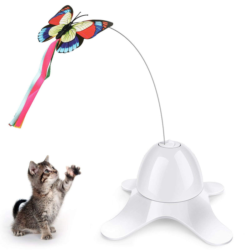 [Australia] - LINGSFIRE Interactive Cat Toys, Automatic Rotating Cat Butterfly Toy, Lifelike Flying Movement and Realistic Fluttering Sound Cat Interactive Toys for Indoor Cats (Battery is Not Included) 