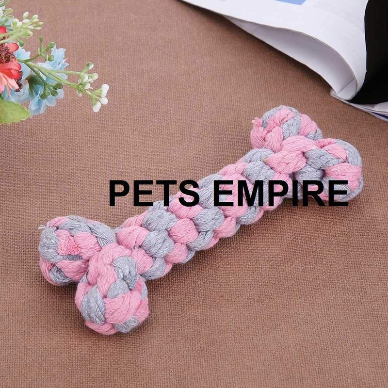 PETS EMPIRE Dog Puppy Knot Ball Toy Bone Shaped Puppy Chewing Tooth Cleaning Molars Pet Play Toy for Small Breeds -1 Piece Color May Vary - PawsPlanet Australia