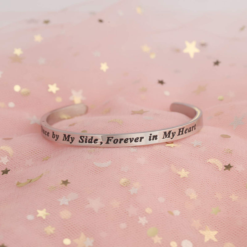 [Australia] - LQRI Remembrance Loss of Pet Jewelry Memorial Bracelet Once by My Side Forever in My Heart Sympathy Gift Remembrance Gift for Pet Lover cuff 