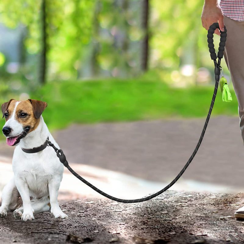 Dynmeow Reflective Dog Collar and Lead Set, Adjustable Pet Collar with Soft Neoprene Padded for Small Medium Large Dogs, Climbing Rope, Black, XS X-Small (Pack of 1) Black, Climbing Rope - PawsPlanet Australia