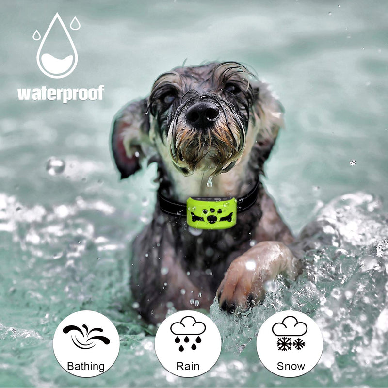 [Australia] - Dog No Bark Collar with Smart Detection Vibration and Harmless Shock- Rechargeable Anti Barking Device for Small Medium and Large Dog (Green) 