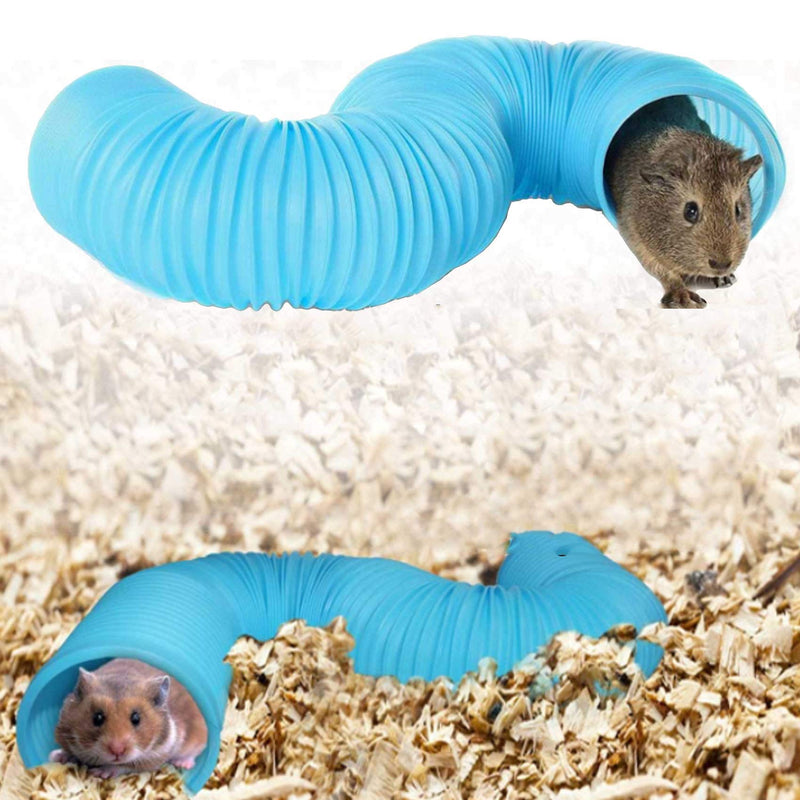 Collapsible Pet Tunnel, 2 PCS Hamster Fun Plastic Tunnels, Foldable Hideaway Exercising Training Tube Toys for Chinchilla, Guinea Pig, Gerbil, Mouse, Rat and Ferrets - PawsPlanet Australia