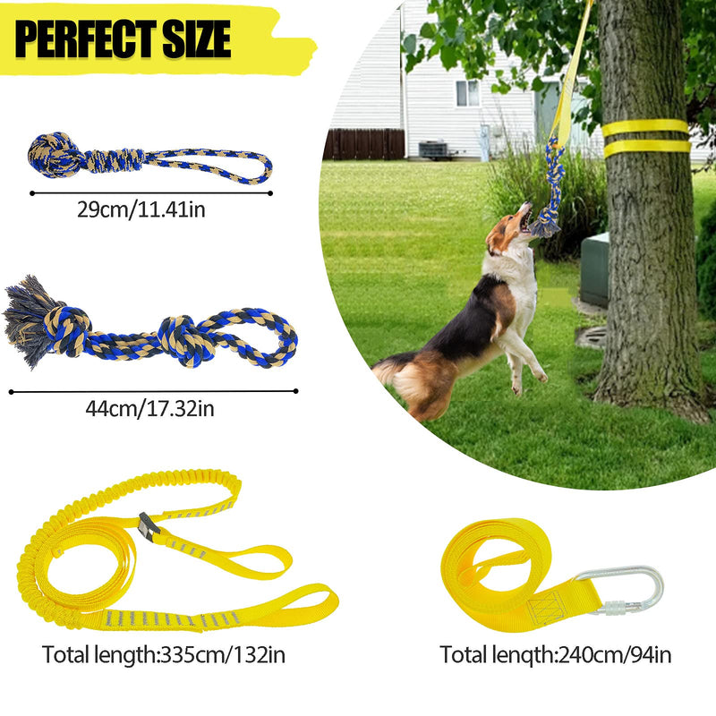 Dog Hanging Bungee Tug Toy: Interactive Tether Tug-of-War for Pitbull & Small to Large Dogs to Exercise and Fun Solo Play - Durable Retractable Tugger Dog Rope Toy with 2 Chew Rope Toys - PawsPlanet Australia