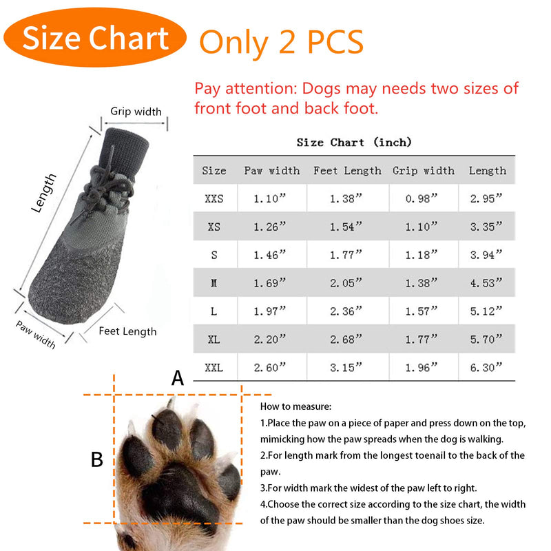 Fship Dog Socks Anti-Slip Knit Dog Paw Protector Waterproof Dog Booties for Indoor Outdoor Wear 2 Socks in 1 Set XS - PawsPlanet Australia