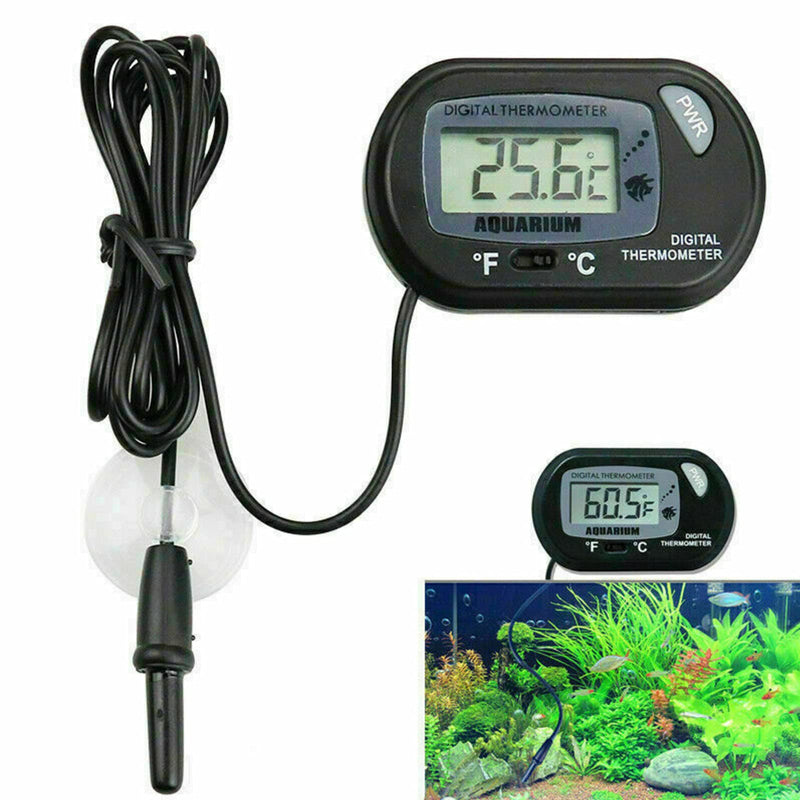 3 Pieces Aquarium Thermometer, Fish Tank Thermometer Digital Aquariuml Water Temperature Thermometer with Suction Cup, Water Terrarium Temperature Reptile Turtle Tank Thermometer Accessories - PawsPlanet Australia