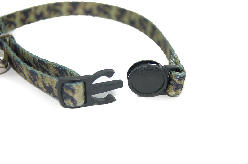 Pet Palace® "MILITARY MOGGY camouflage green safety collar with bell plus FREE cute catnip toy - PawsPlanet Australia