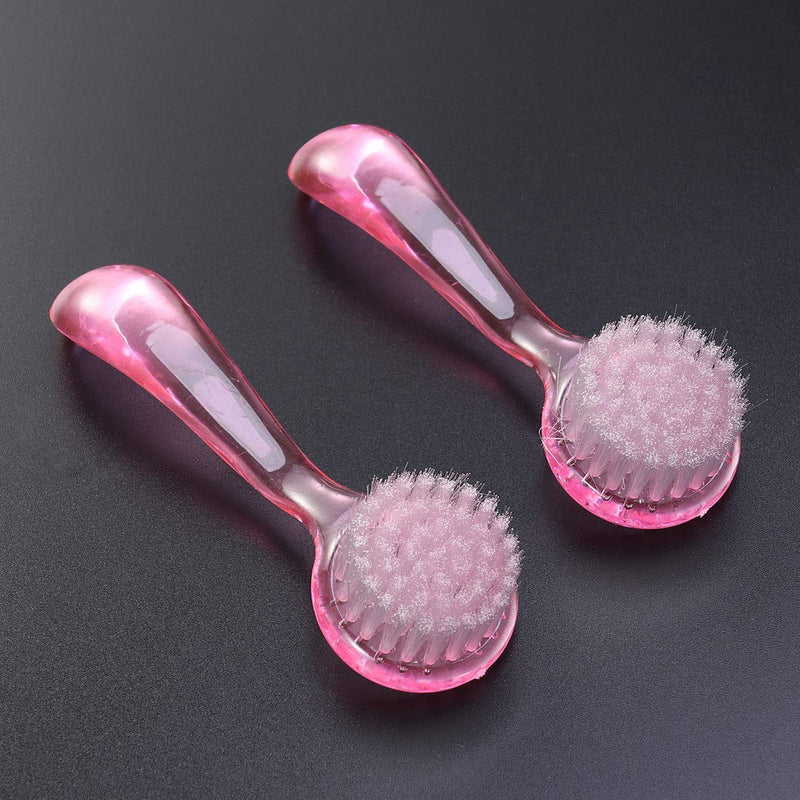 [Australia] - POPETPOP Hedgehog Bathing Brush,2 Pack Small Pets Round Head Cleaning Bath Brush with Lid Washing Face Artifact Super Soft Handmade Cleansing Brush 