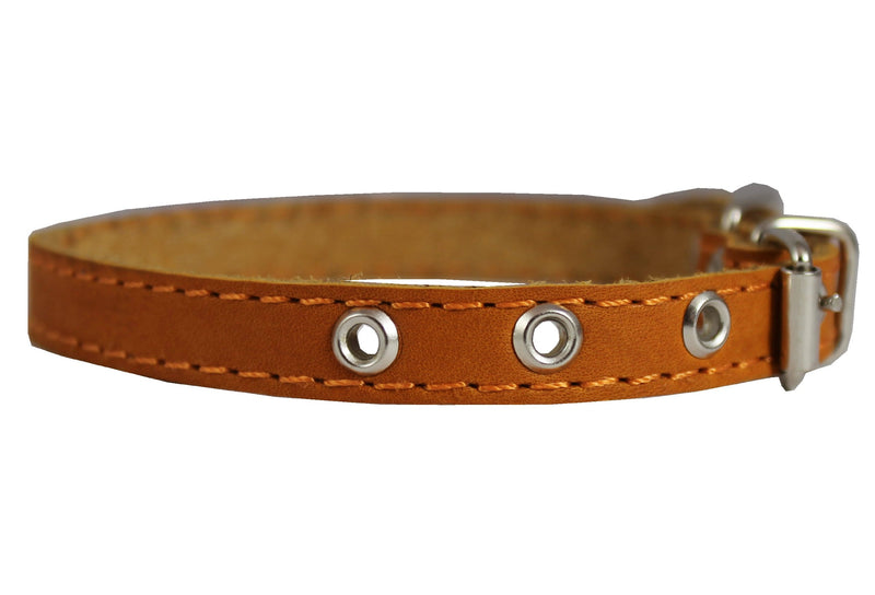 [Australia] - Real Leather Dog Collar 9.5"-13" Neck Size, 1/2" Wide Chihuahua, Puppies 