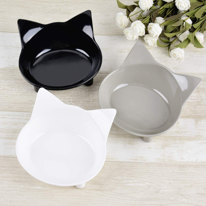 Legendog Cat Bowl,Anti-Slip Cat Feeding Bowl /Cat Bowl White/ Cat Water Bowl , Multi-purpose Double Pet Feeding Bowl Black/White/Gray - PawsPlanet Australia