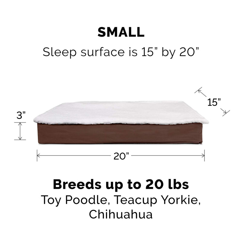 [Australia] - Furhaven Pet - Traditional Orthopedic Foam Mattress Dog Bed for Dogs & Cats - Multiple Styles, Sizes, & Colors Small Cover Only Convertible Espresso 