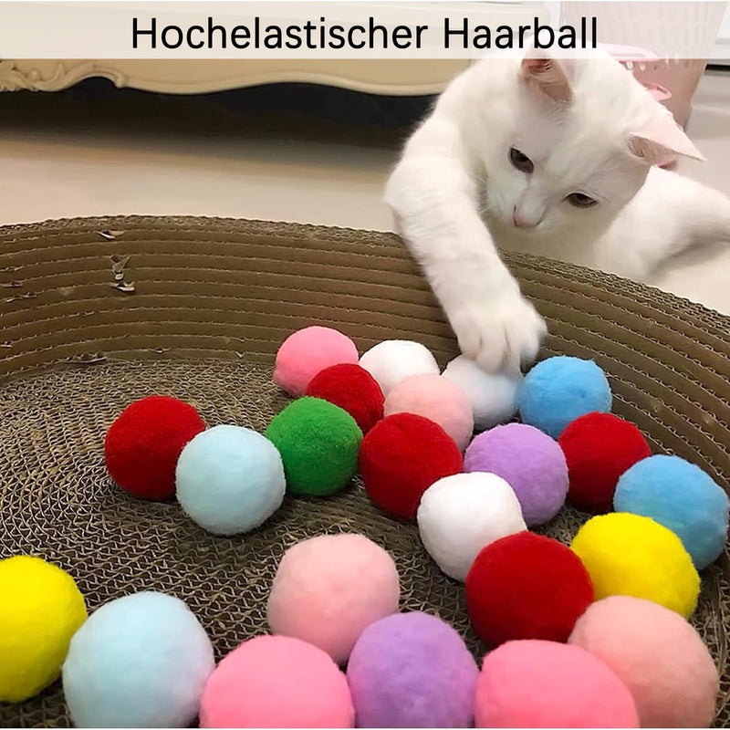 XIWUPO Cat Toy Balls, Felt Balls, Felt Balls Cats, Cat Balls, Cat Balls, Cat Balls, Cat Balls, for Cats and Kittens, Indoor Cats for Catching Chase, Pack of 50 - PawsPlanet Australia