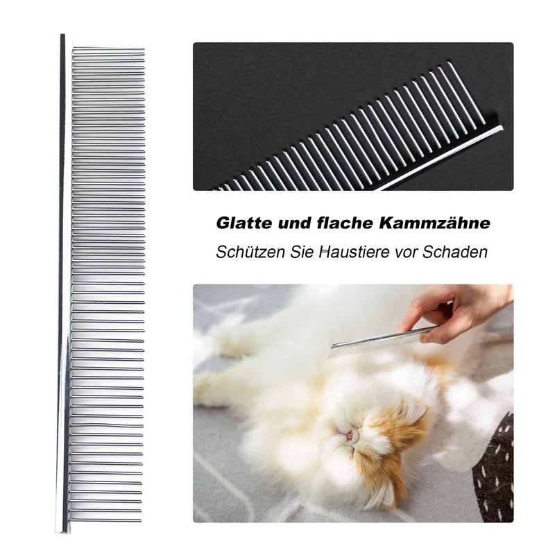 Dog Comb Dog Grooming Combs Pet Stainless Steel Comb Pet Inline Comb Round End Pet Cat Brush Long Hair Flea Comb Dogs Used to Remove Tangles 19 * 3.5CM, 1 Piece - PawsPlanet Australia