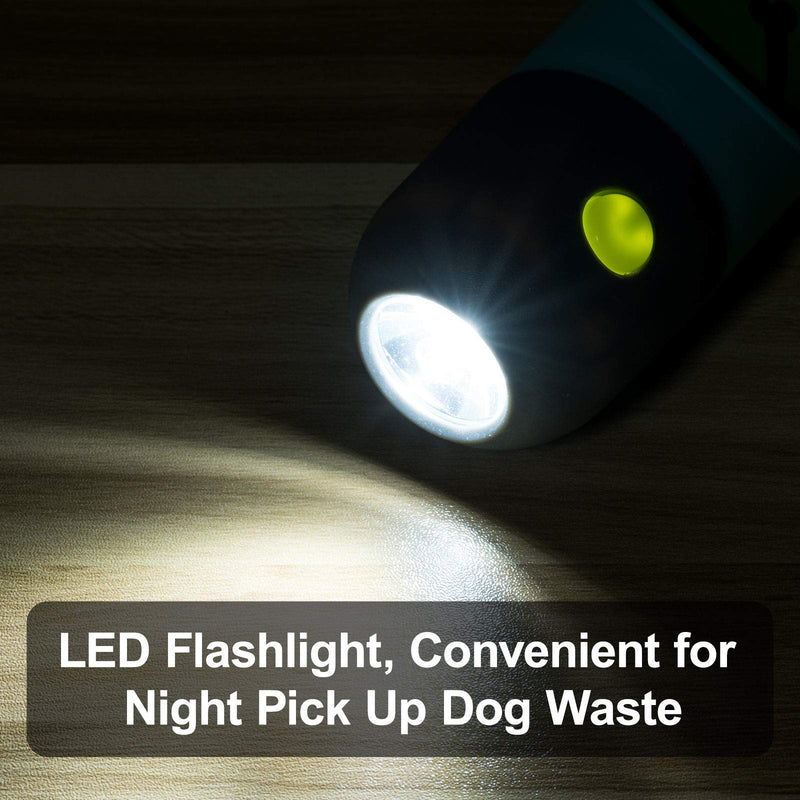 [Australia] - KINTEN Dog Poop Bag Dispenser, Poop Bag Holder with LED Flashlight for Leash, Pet Waste Bag Distributor, Carabiner Fastener Included, 1 Pack 