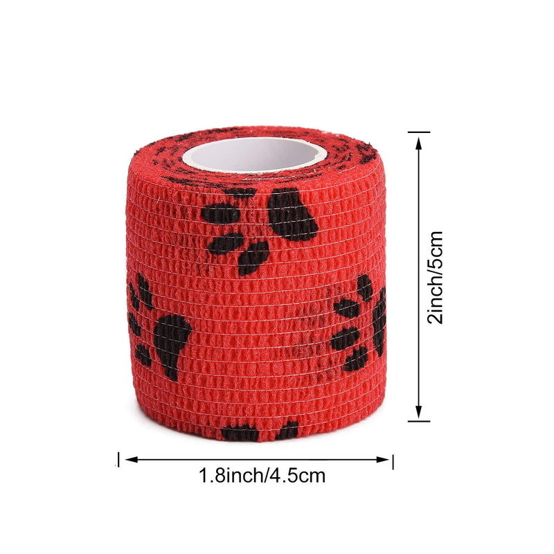 EKIND 6 Pieces Pet Adhesive Bandage Multi-Function Non-Woven Fabric Elasticity Gauze Rolls Self Adhering Stick Bandage Wrap Vet Tape for Pet - PawsPlanet Australia