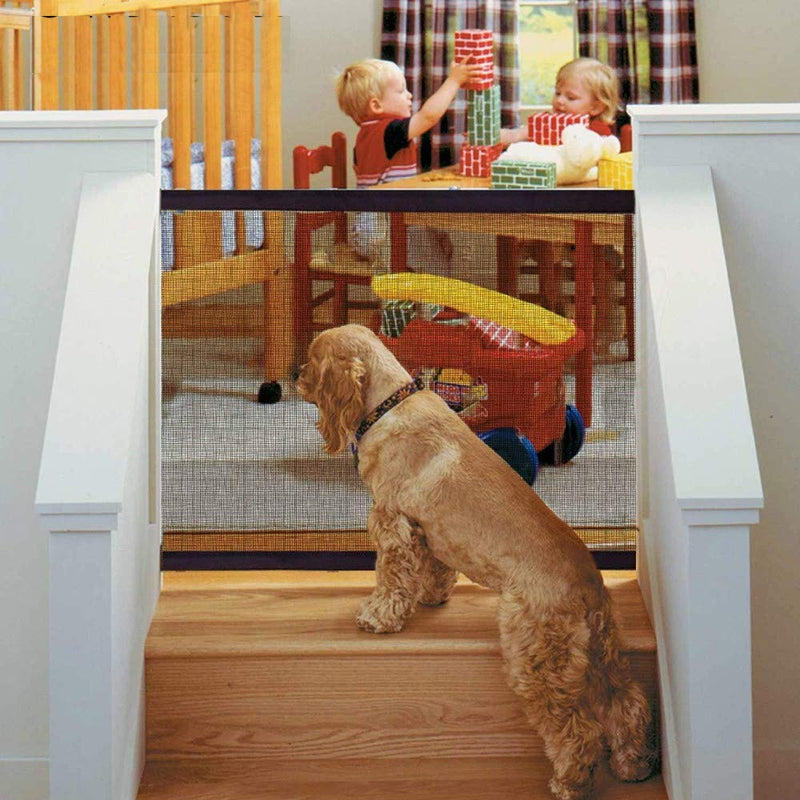 Toptoy Magic Gate for Dogs, Portable Folding Stair Gate Safe Guard Pet Isolation Net Indoor And Outdoor Safety Gate Install Anywhere for Dogs Cats Babies - 110x72cm - PawsPlanet Australia