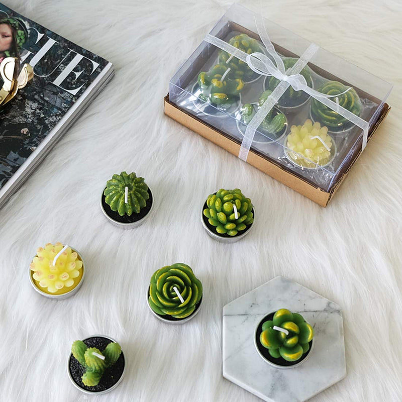 Lawei 18 Pack Cactus Tealight Candles - Handmade Delicate Succulent Mini Plants Candles - Perfect for Home Decor Candles Festival Wedding Props and House-Warming Party - PawsPlanet Australia