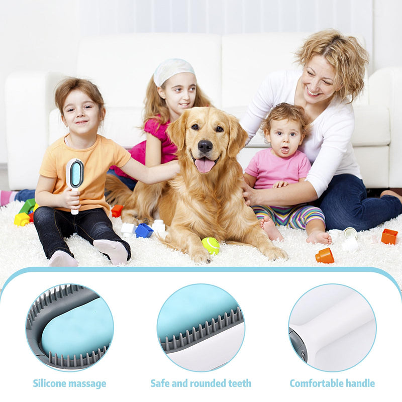 Pack of 2 Cat Brush with Water, Pet Hair Cleaning Brush, Pet Hair Removal Comb with Water Tank, Portable Multifunctional Hair Remover Pet Brush - PawsPlanet Australia