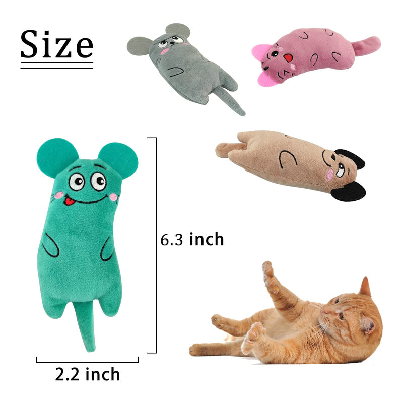 Andiker 4 Pack Catnip Toys for Indoor Cats,Mice Toy Cat Teething Chew Toys for Kittens and Cat Adults Plush Toy - PawsPlanet Australia