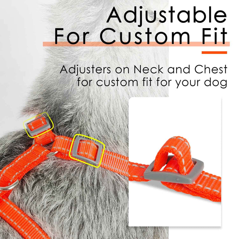 ThinkPet Reflective Breathable Soft Air Mesh No Pull Puppy Choke Free Over Head Vest Ventilation Harness for Puppy Small Medium Dogs and Cats XX-Small (Pack of 1) Neon Orange - PawsPlanet Australia