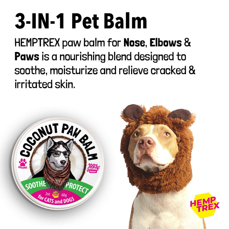 Dog Paw Balm Soother & Moisturizer - 2 oz - with Natural Shea Butter, Coconut Oil, Beeswax - Heals and Repairs Cracked Dog Paws, Snout & Elbows - Snow & Dry Weather Protection Ointment - PawsPlanet Australia