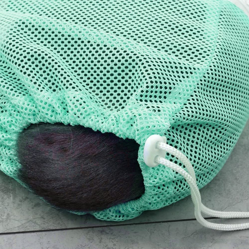 MiOYOOW Cat Bathing Bag, Breathable Kitten Shower Mesh Bag Adjustable Multifunction Cat Washing Mesh Bag for Bathing Nail Trimming Ears Clean Green White - PawsPlanet Australia