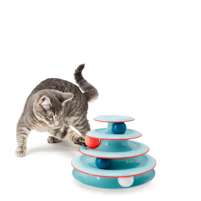 [Australia] - Petstages Chase Meowtain Tracks Cat Toy - 4 Levels of Fun Interactive Play - Circle Track with Moving Balls Satisfies Kitty’s Hunting, Chasing & Exercising Needs 