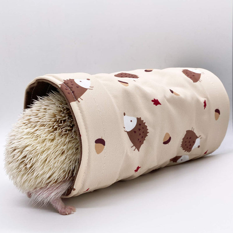 Handmade Small Animal Tunnel Collapsible Pet Play Toy Tunnel Tube for Dwarf Rabbit Hamster Guinea Pig Toys Chinchilla Sugar Glider Hedgehog Hideout Cave Beige - PawsPlanet Australia