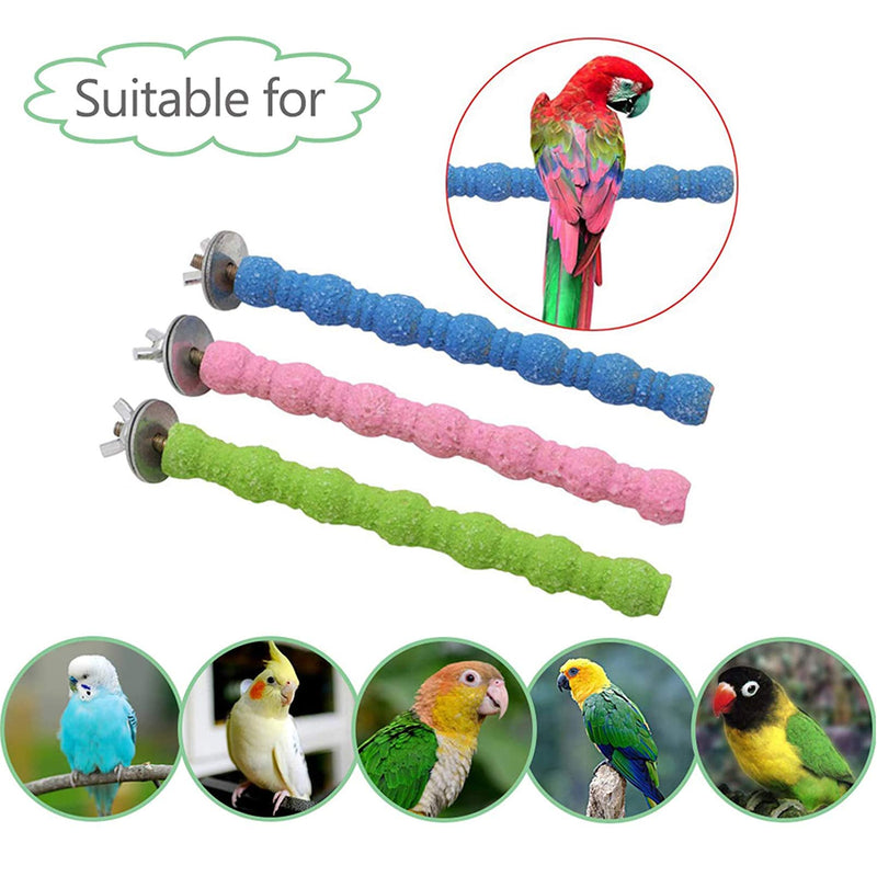 PINVNBY Bird Perch Stand Toy Natural Wooden Parrot Claw Sticks Budgie Playground Grinding Paw Cage Accessories for Cockatiel Conure Parakeet 6 PCS - PawsPlanet Australia