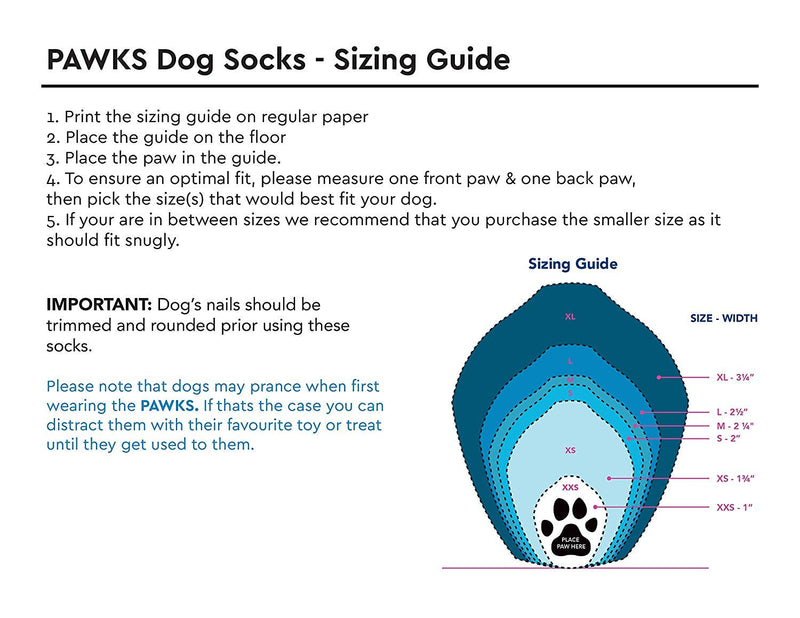 RC Pet Products 62202308 Pawks Dog Socks, X-Small - PawsPlanet Australia