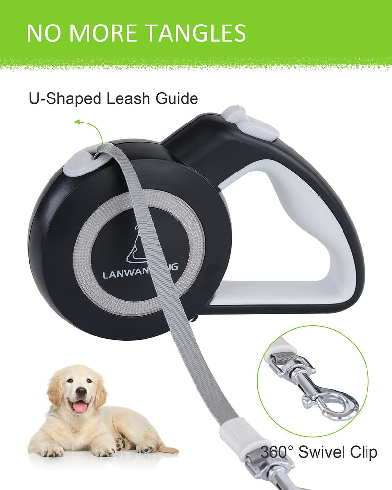 Chew Proof Retractable Dog Leash with 2 Heavy Duty Anti-Chewing Wire Ropes, 16FT Leashes 360 Tangle Free for 2 Dogs, Dual Dog Lead for Small/Medium/Large Dogs Medium Gray - PawsPlanet Australia